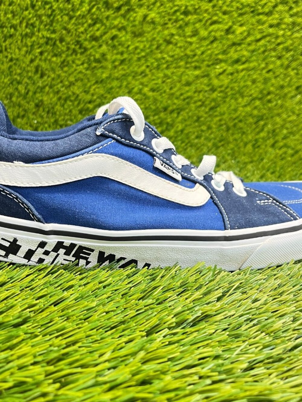 Vans Filmore OTW Sidewall Mens Size 9 Blue White Athletic Skate Shoes Sneakers
